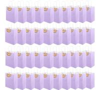 50Pcs Small Paper Bags With Handles, Paper Gift Bags a5 Size, 130GMS Thicken Kraft bags Party Favor Shopping includes lables for Favor Birthday Party Wedding Shopping Retail (Purple)