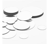 50Pcs Small Stick On Mirror Tiles,Flexible Plastic Mirror Sheets For Model Making,Mirrors Wall Stickers,Mini Size Round Various Mirrors Sheets for Walls,Makeup Frameless Decorative for Bathroom3sizes