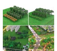 50PCS Small Trees for Model Railroading Diorama Displays and Wargaming Battle Scene Construction Needs (A)