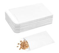 50Pcs Small White Envelopes, Self-Adhesive Kraft Paper Coin Envelopes for Seeds, Coins, Wages, Beads, Stamps (10x6cm/3.9x2.4inch)