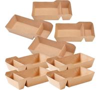 50pcs Snack Box 440ml Paper Folding Container for Candy and Food | Khaki, Quick Folding Design Stays Upright, Celebrations and Party Use, Easy to Use 440ml Paper Pack