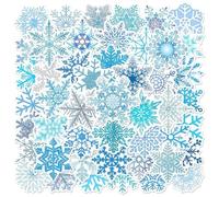 50pcs Snowflake Graffiti Stickers,Winter Snowflake Christmas Sticker packs,Party Decorations Gifts Waterproof Vinyl Snow Stickers for Crafts Envelopes seal stickers Gifts Water Bottles Laptop Suitcase