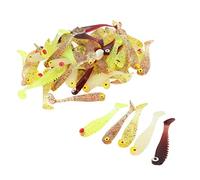 50Pcs Soft Bait Silicone Flat Tail Simulated Actions Flexible Fishing Soft Lure for Bass 5cm