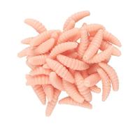 50Pcs Soft Fishing Lures Earthworms Baits Maggot Smell Lures Silicone Artificial Baits Fishing Tackle Accessories Flexible Silicone Soft Freshwater