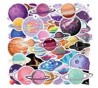50Pcs Solar System Stickers Planet Stickers Space Stickers Pack Waterproof Stickers for Water Bottles Laptop Luggage Scrapbook, Planet Stickers for Students,Teachers