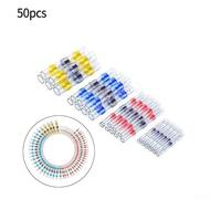 50pcs Solder Seal Butt Terminals Compatible with Marine Grade Wiring Standards and Automotive OEM Specifications for Safety (white)
