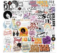 50Pcs Soul Sister Stickers, Motivational Quotes Words for Girls Adults, Vision Board Inspirational Stickers, Vinyl Waterproof Trendy Decals for Laptop Scrapbook