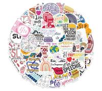 50pcs Speech Pathology Aesthetic Stickers Notebook Phone Case Water Cup Decoration DIY Vinyl Waterproof Decals Scrapbook Stickers Adult Girls Teens