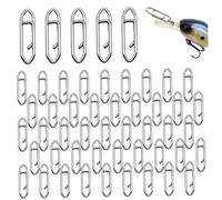 50PCS Speed Clips for Fishing Lures, 1" High Strength Stainless Steel Topwater Speed Clips for Freshwater Saltwater Crankbait Popper Lures Fishing Quick