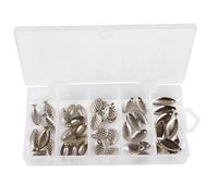 50Pcs Spinners Fishing Lure Silver Easy Spin Fishing Lures Spoons Rigs Spinner Blades Baits DIY Acceessoires for Hard Lures Fly for Trout, Bass, Salmon