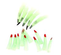50pcs Spooky Witch Nails Halloween Witch Fingers Fake Nails Halloween Finger Tips Halloween Fingers Fake Finger Nails Glow in The Dark Witch Fingers False Nails The Witch Make up
