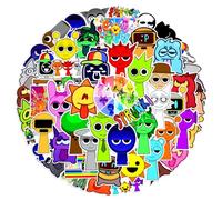 50pcs Sprunki Video Game Sticker,Waterproof Vinyl Sticker for Water Bottle, Book, Skateboard, Laptop, Guitar, Suitcase Stickers