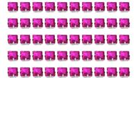 50pcs Square Claw Sew on Glass Rhinestones Crystals with Hole 8mm Rose Red Claw Gems Embellishments for DIY Crafting