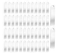 50PCS Stainless Steel Engravable Tags, Multi Hole Shape Blank Dog Tags, Rectangle Metal Blank Tag for Keys & Vehicle Hanging