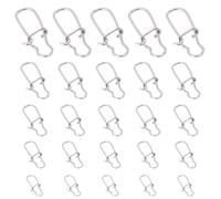 50pcs Stainless Steel Fishing Lure Connectors Quickly Lock-open Design Easy to Operate Features for Sea Fishing and Anglers Silver
