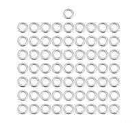 50pcs Stainless Steel Fishing Solid Rings Seamless Split Rings Heavy Duty Swivels Resistant Multiple Sizes 150lb-400lb Silver for Fishing Rig Assembly Lure Connection(5 * 3 * 0.8mm)