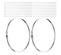 50pcs Stainless Steel Self Locking Cable Ties Heavy Duty Silver