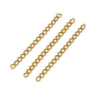 50pcs Stainless Steel Welded Extension Chain Gold Necklace Extender Tail Chains for DIY Jewelry Making(Gold_4mm)