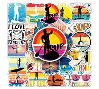 50PCS Stand Up Paddleboard Waterproof Stickers for Kids Teens Adults,Beach Surfboard Water Sports Decals Decoration Refrigerator Luggage Computer Phone Skateboard Bike Car Helmet