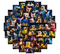 50PCS Starry Sky Animal Stickers, Waterproof Vinyl Decals with Glowing Cartoon Animals for Scrapbooks Journals Laptops Phone Cases DIY Crafts Kids Room Decor