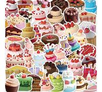 50PCS Stickers for Lovely Cake,Cute Cake Stickers,Teens Boys and Girls Sticker Pack Vinyl Skateboard Guitar Door Laptop Luggage Car Bike Water Bottle Birthday Party Supplies Stickers