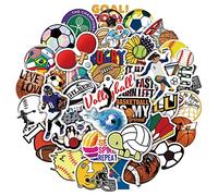 50PCS Stickers for Mixed Ball,Baseball Football Stickers,Teens Boys and Girls Sticker Pack Vinyl Skateboard Guitar Door Laptop Luggage Car BikeWater Bottle Birthday Party Supplies Stickers