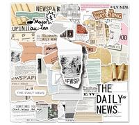 50PCS Stickers for Original Newspaper,A Shabby Newspaper Stickers,Teens Boys and Girls Sticker Pack Vinyl Skateboard Guitar Door Laptop Luggage Car Bike Water Bottle Birthday Party Supplies Stickers