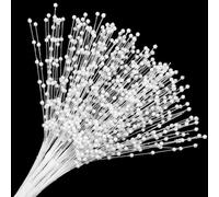 50PCS String Pearl Sticks Pearls for Crafts, 4mm Pearls String Beaded Bouquet Spray Filler Floral Arrangements Picks for Wedding Bridal Flower Bouquet DIY Party Table Decor Corsage Christmas Garland