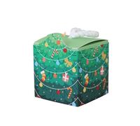 50PCS Stylish Holiday Boxes Chocolate Candy Bag Paper Box For Home Celebrations And Office Party Exchanges Christmas Tree Paper Box Candy Package Case Party Supply