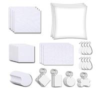 50Pcs Sublimation Blanks Products Set Sublimation Blanks for Car Pad Pillow Covers Painting Projects Accessories Kit