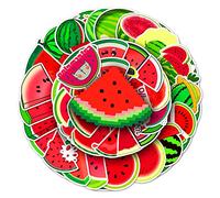 50Pcs Summer Watermelon Stickers Laptop Car Scrapbook Phone Skateboard Suitcase Luggage Bike Red Stickers Vinyl Waterproof Aesthetic Personalised Stickers for Teens Boys Girls Adults Children