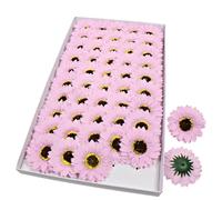 50PCS Sunflower Soap Flowers, Artificial Sunflower Bath Petals, Gift Boxed Soap Roses for Bath, Wedding, Birthday, Mother's Day, Valentine's Day, Home Decor (A01)