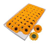 50PCS Sunflower Soap Flowers, Artificial Sunflower Bath Petals, Gift Boxed Soap Roses for Bath, Wedding, Birthday, Mother's Day, Valentine's Day, Home Decor (A03)