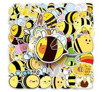 50Pcs Sweet Honey Bee Stickers Cute Yellow Animal Waterproof Scrapbook Stickers Cartoon Bee Wall Decals Kawaii Stickers Decorative Aesthetic Sticker Party Favors for Journal Laptops Phone Book Guitar