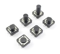 50pcs Switch 12 * 12 4Pin DIP Self-reset Momentary Tactile Tact Push Button 12x12x4.3/5/5.5/6/7/7.5/8/8.5/9/9.5/10/11/12/13/15mm(12x12x10mm)
