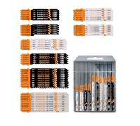 50PCS T Shank Jigsaw Blades Set - BGTEC HCS/HSS Jig Saw Blades for Wood, Plastic and Metal Cutting(T119B*5-T119BO*5-T101BR*10-T144D*10-T244D*5)