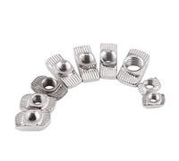 50pcs T-Slot Hammer Head Nut M4, M5, M6, M8 Zinc Plated Silver Carbon Steel Fastener Aluminum Figure Extrusion Slot (EU20-M5×10×6)