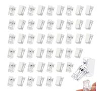 50PCS Tapestry Wall Hanging Clips, Self Adhesive Clips Sticky Clip Plastic Mini Clear Clip for Home Office Photo Document Decorations