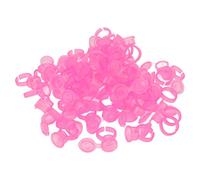 50Pcs Tattoo Pigment Ring Cups, Microblading Pigment Ring Cups with Cover for Tattoo Ink Semi Permanent Makeup Eyebrow Glue Container (Pink)