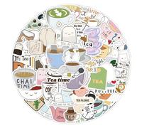 50PCS Tea Time Stickers - Vinyl Skateboard Guitar Door Laptop Luggage Car Bike Water Bottle Birthday Party Supplies