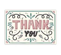 50Pcs Thank You Cards Multipack, Wedding Holiday Anniversary Invitations Cards, Small Thank You Card Business Greeting Cards, for Wedding Business and Formal All Occasion for Men Women (Flower)
