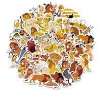 50Pcs The Lion King Stickers, Cartoon Lion King Stickers for Kids Teens, Vinyl Waterproof Cute Party Favors Decals for Laptop Water Bottle Books Skateboard