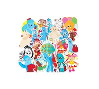 50Pcs The Night Garden Cartoon PVC Waterproof DIY Stickers - Graffiti Decorative Decals, No Residue, UV Protected, Multi-Surface