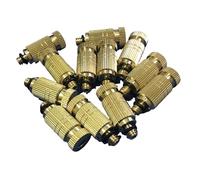 50pcs Thread Atomizing Nozzle Brass Misting Heads for Outdoor Cooling System Gardening Low Pressure Water Spray High Pressure Mister Nozzle 2 Sections Orifice Dia 0.2mm