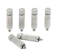 50pcs Thread Brass Misting Nozzles Atomizing High Pressure Misting Sprayer Water Hose Nozzle for Greenhouse, Landscaping, Outdoor Cooling Mister System 5 Sections Orifice Dia 0.3mm