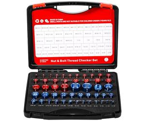 50pcs Thread Checker, Nut and Bolt Thread Gauge Kit 27 Inch & 23 Metric Bolt and Nut Identifier Size Finder and identifier for Narrow and Tricky Area