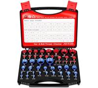 50Pcs Thread Checker Set, SAE & Metric Nut and Bolt Thread Gauge with Case, 27 Imperial & 23 Metric Bolt Size Finder for Narrow and Tricky Areas