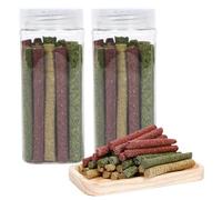 50pcs Timothy Hay Sticks, Natural Multiple Flavors of Timothy Hay Sticks, Bunny Chew Toys for Teeth, Rabbit Treats Chew Toys Boredom Breaker for Chinchilla Guinea Pigs Gerbil Small Rodent Pet Toys