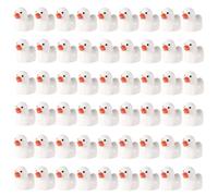 50pcs Tiny Ducks, Mini Resin Ducks White Small Ducks Miniature Ghost Duck Statues Mini Halloween Ducks for Garden Room Animals Figures Decorations Toy