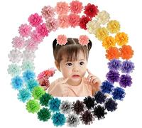 50PCS Toddler Girls Hair Ties Hair Scrunchies 2inch Chiffon Flower Hair Bows Rubber Bands Hair Ties Soft Elastics Ponytail Holders Hair Accessories for Infants Toddlers Kids Children Set of 25 Pairs